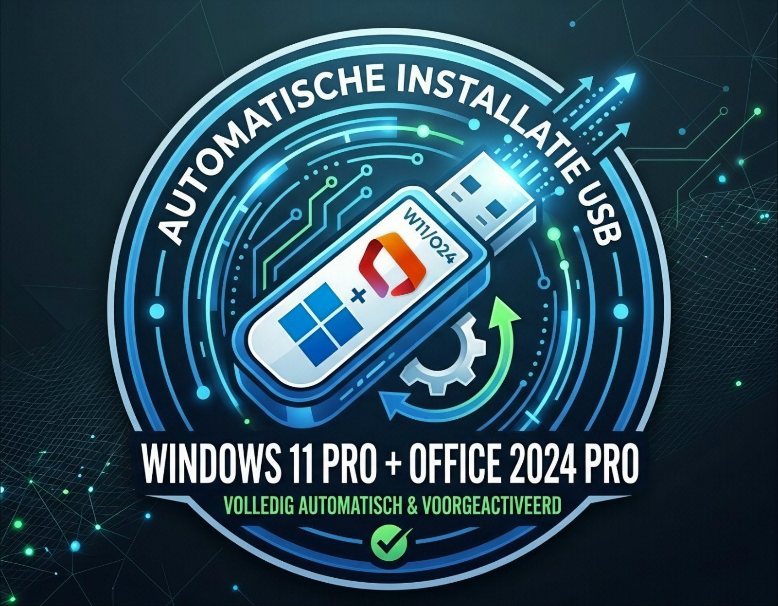 USB Windows 11 pro + office 2024, Computers en Software, Ophalen of Verzenden, Nieuw, Windows