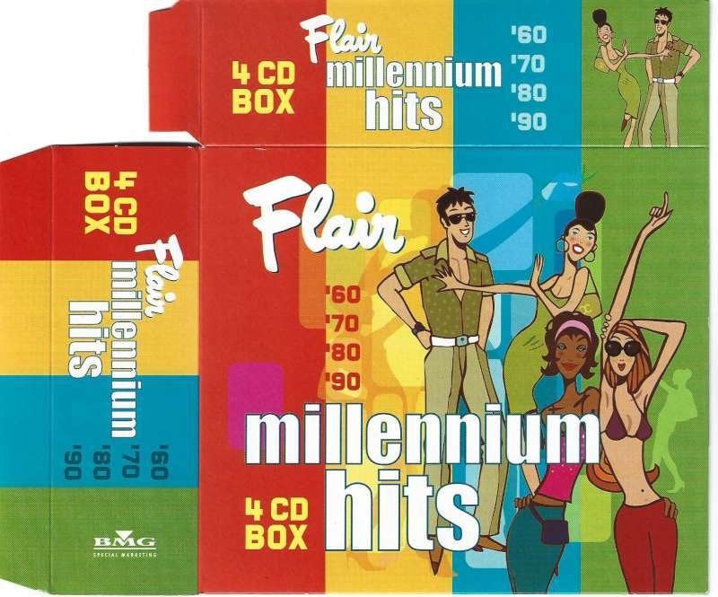 4 CD BOX Flair Millennium Hits '60 '70 '80 '90, Digipak, Dance, Ophalen of Verzenden, Zo goed als nieuw