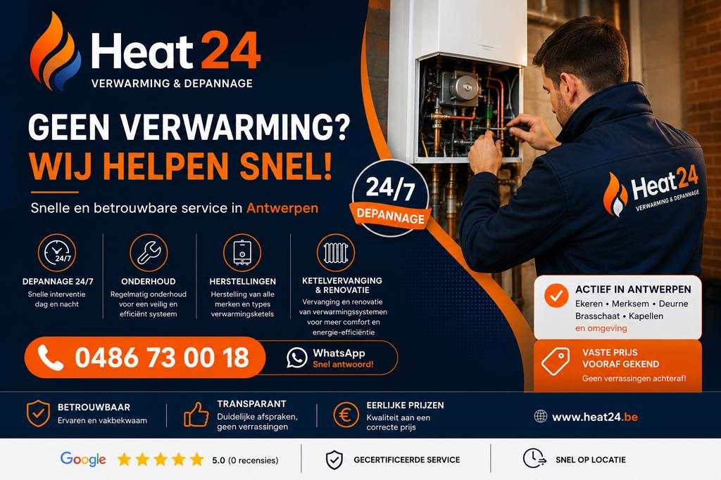 Heat24 – Verwarming & Depannage 24/7, Ophalen