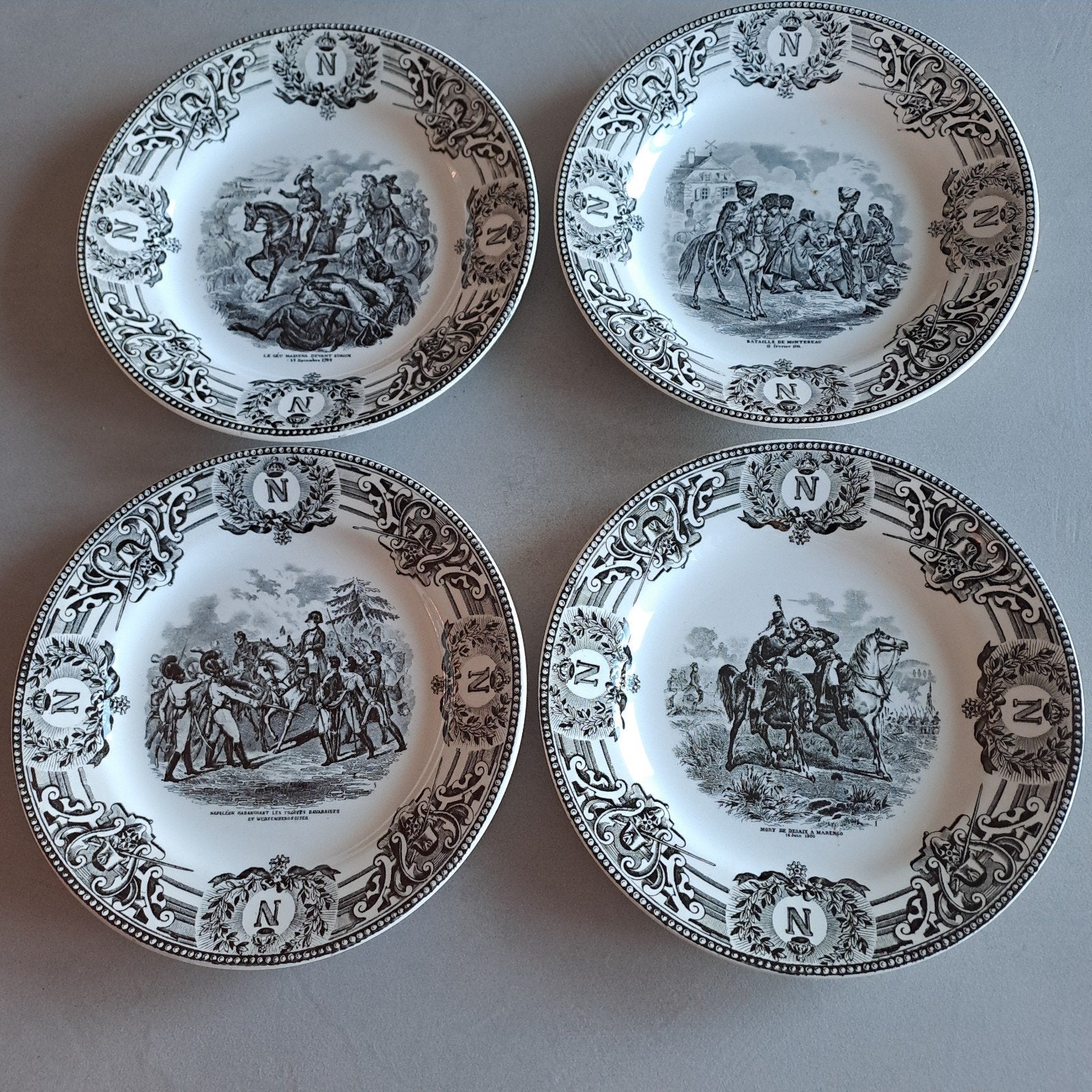 4 Antiek borden Boch (Napoleon), Antiek en Kunst, Antiek | Servies los, Ophalen