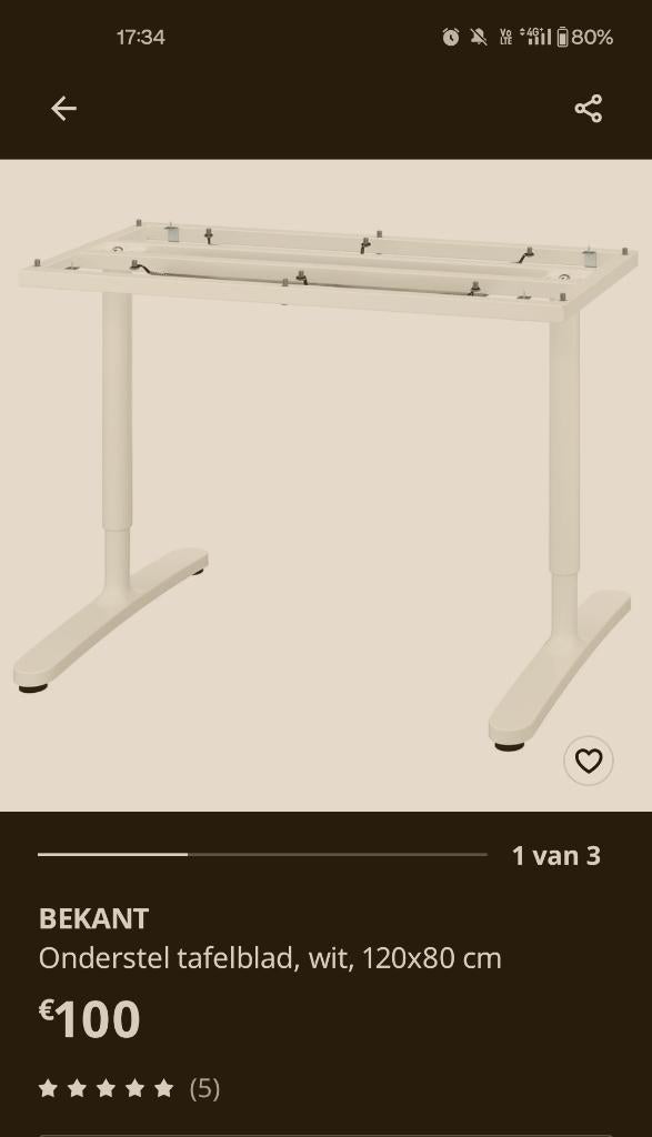 IKEA BEKANT bureautafel zonder blad, Huis en Inrichting, Ophalen, IKEA