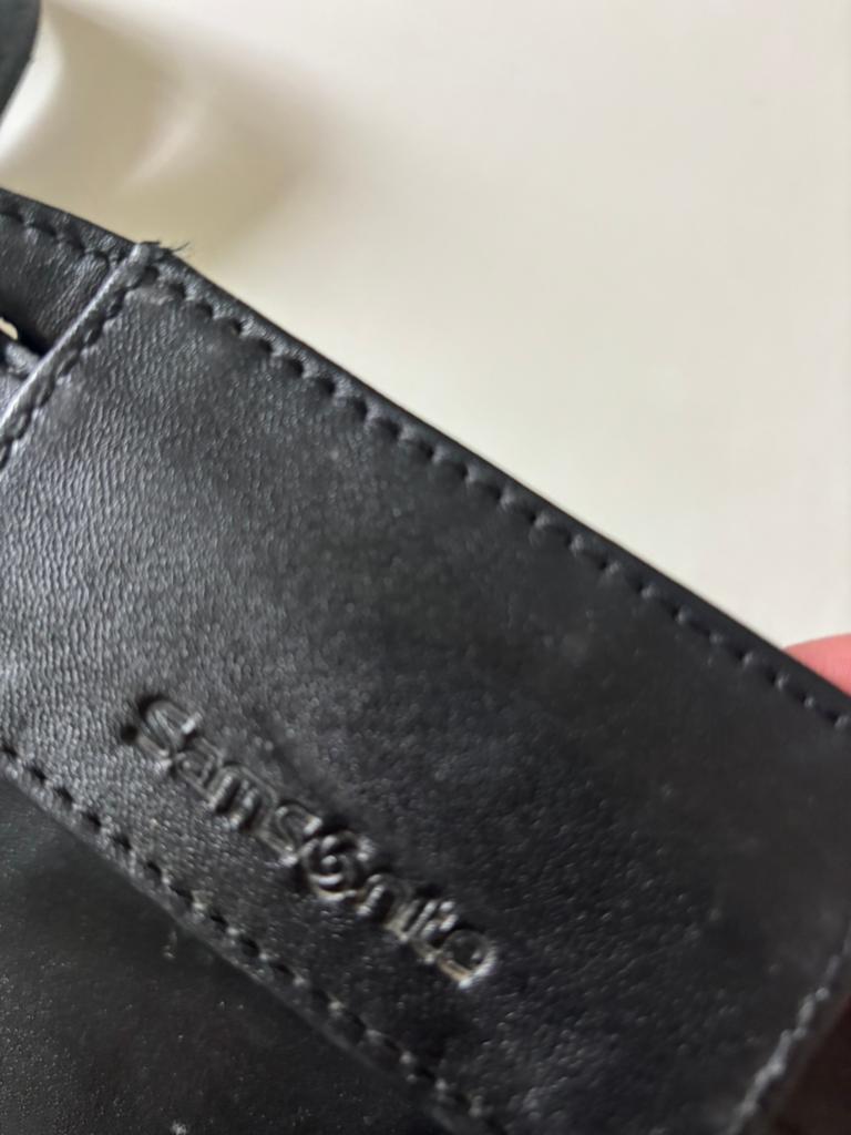 Mooie lederen boekentas Samsonite, Handtassen en Accessoires, Tassen | Schooltassen, Ophalen, Gebruikt, Zwart, Schoudertas