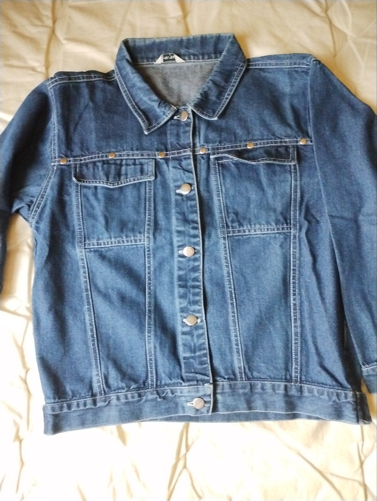 Mooi blauw jeansvestje m 146/152, Kinderen en Baby's, Kinderkleding | Maat 146, Ophalen of Verzenden, Zo goed als nieuw, Jongen of Meisje