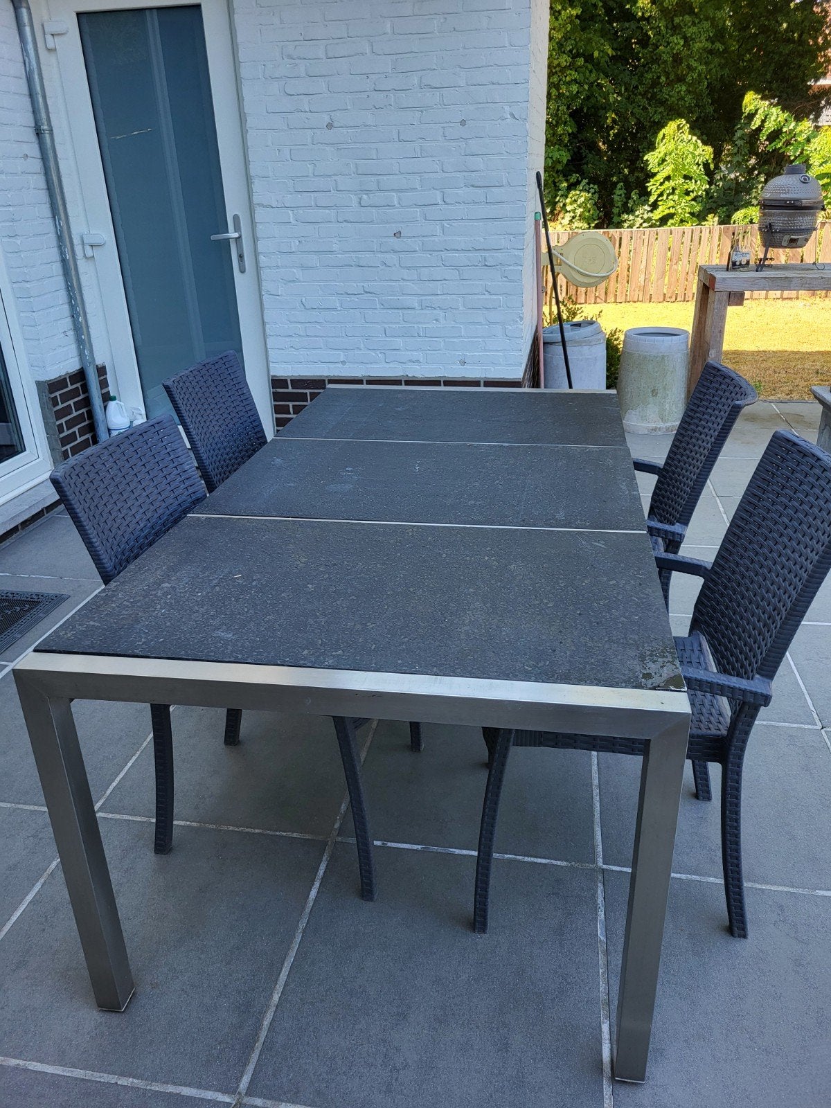 Tuintafel en tuinstoelen., Tuin en Terras, Ophalen of Verzenden, Gebruikt, Aluminium, 8 zitplaatsen
