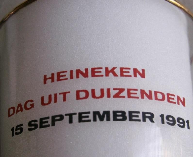Heineken dubbeldruk glas Dag uit duizenden 15 september 1991, Ophalen of Verzenden, Nieuw, Heineken