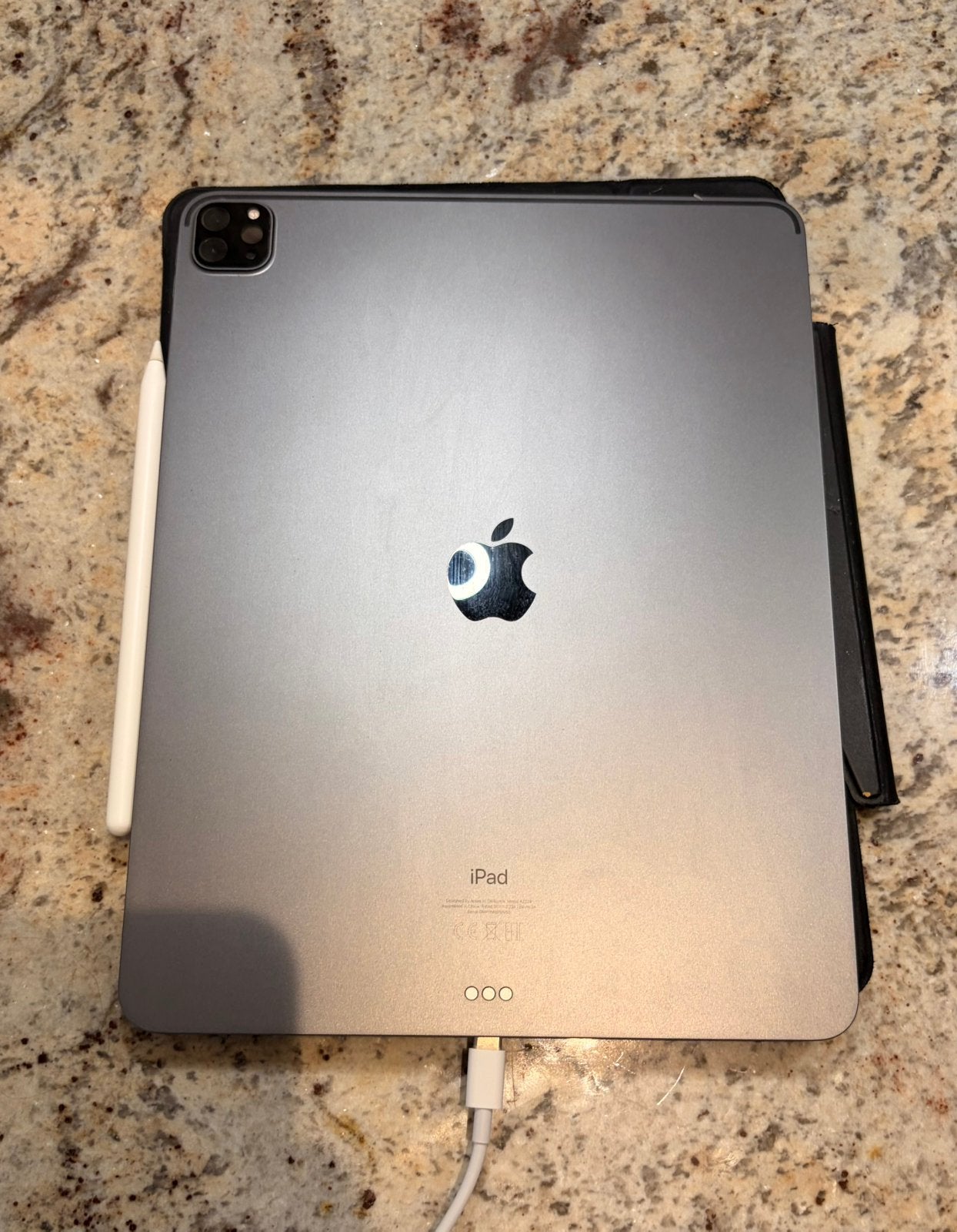 iPad Pro 12,9” 4e génération 128 Go + Apple Pencil 2, Informatique & Logiciels, Gris, 13 pouces ou plus, Comme neuf, Enlèvement