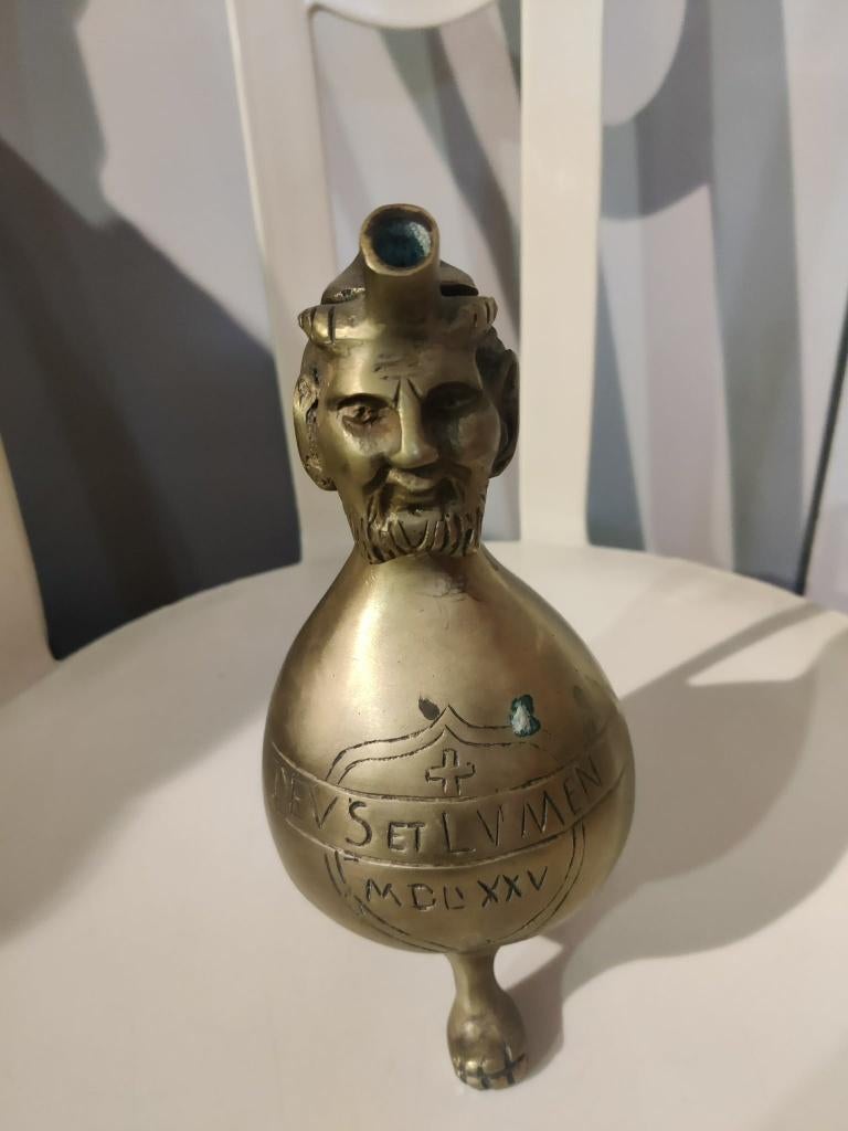 Oude aquamanile brons gietkruik, Ophalen of Verzenden