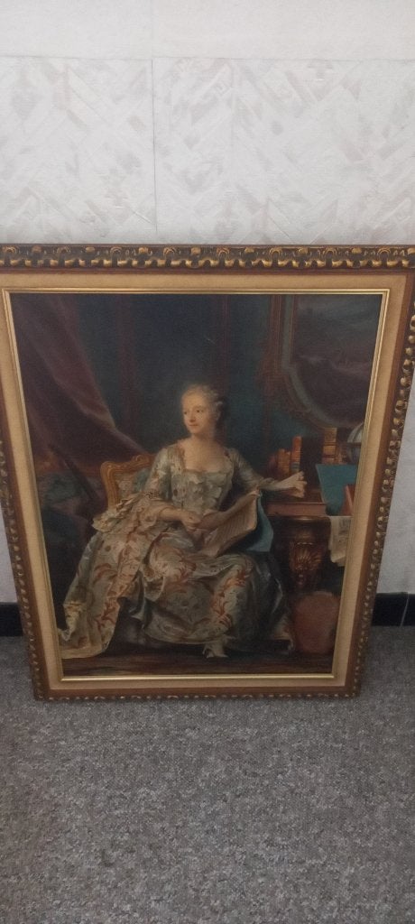 Grote ingelijste reproductie — Madame de Pompadour, Antiquités & Art, Enlèvement