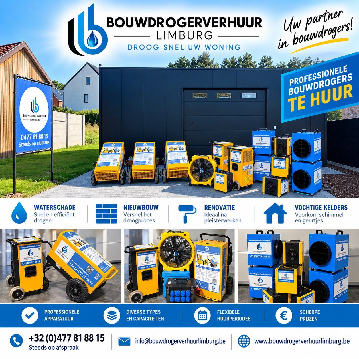Bouwdroger verhuur vanaf 5€/dag, Enlèvement, Comme neuf