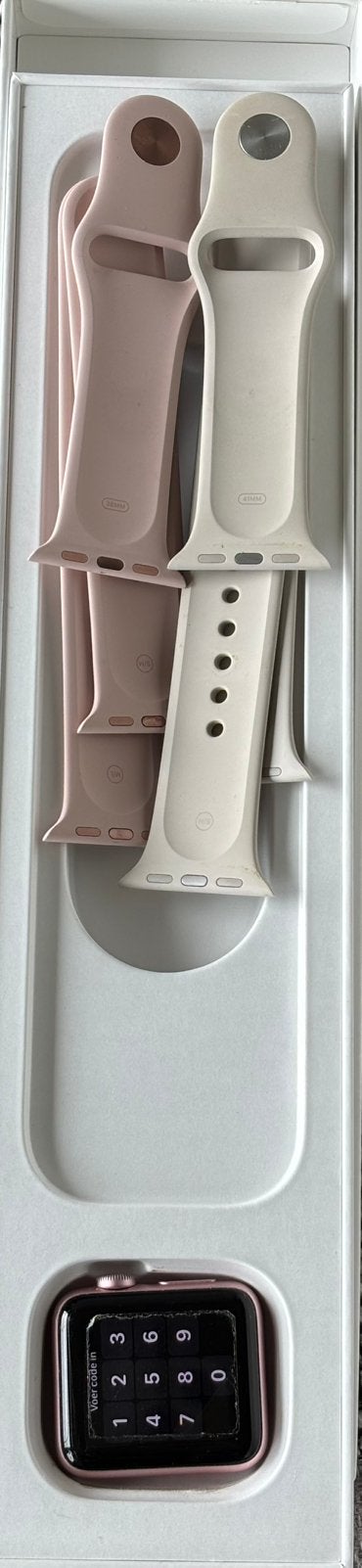 Apple Watch Serie 7 41mm Starlight Alu Star Sp Band (+1), Enlèvement, GPS, Utilisé, Rose