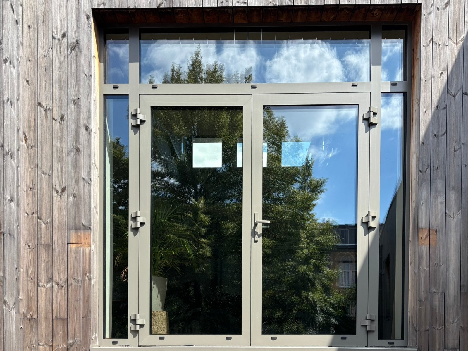 2x Aluminium deuren/raam met glas, Doe-het-zelf en Bouw, Ophalen, Overige typen, 160 cm of meer, Zo goed als nieuw