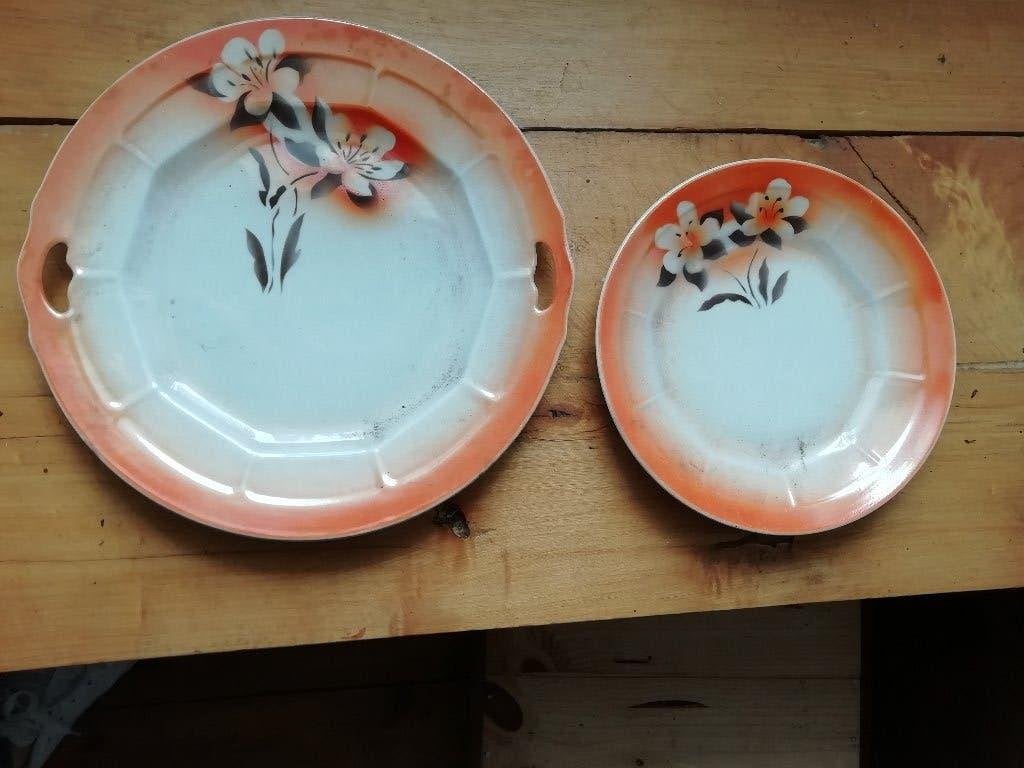 Service à tarte. Porcelaine victoria porelite neuf., Antiek en Kunst, Antiek | Servies compleet, Ophalen
