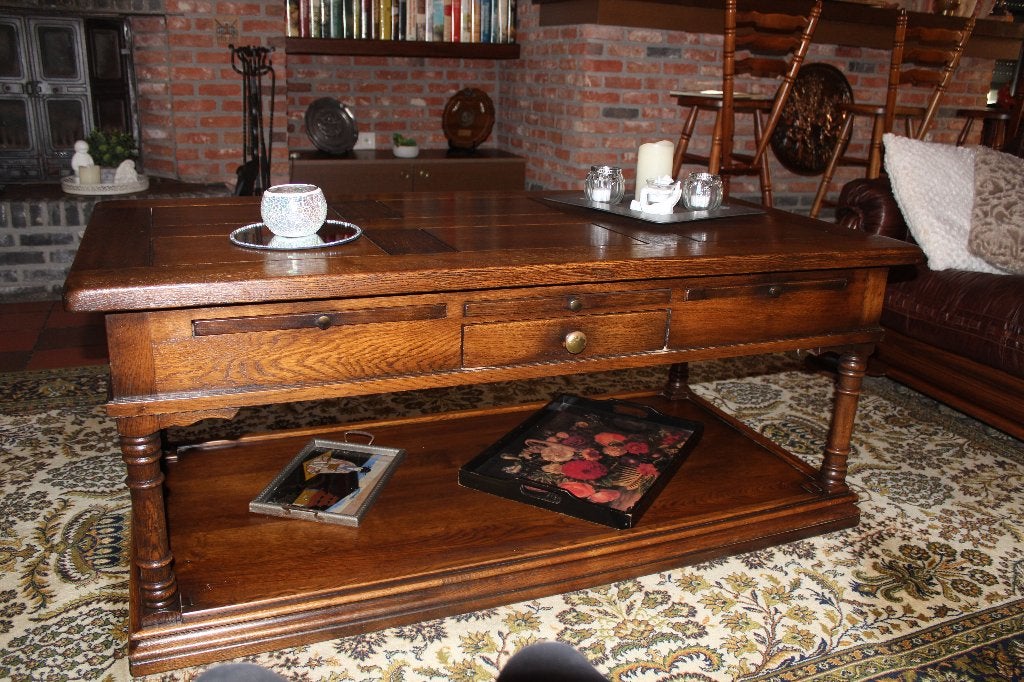 meubelen, Huis en Inrichting, Tafels | Salontafels, Ophalen, 50 – 75, 100 tot 150 cm, Salontafel met laden