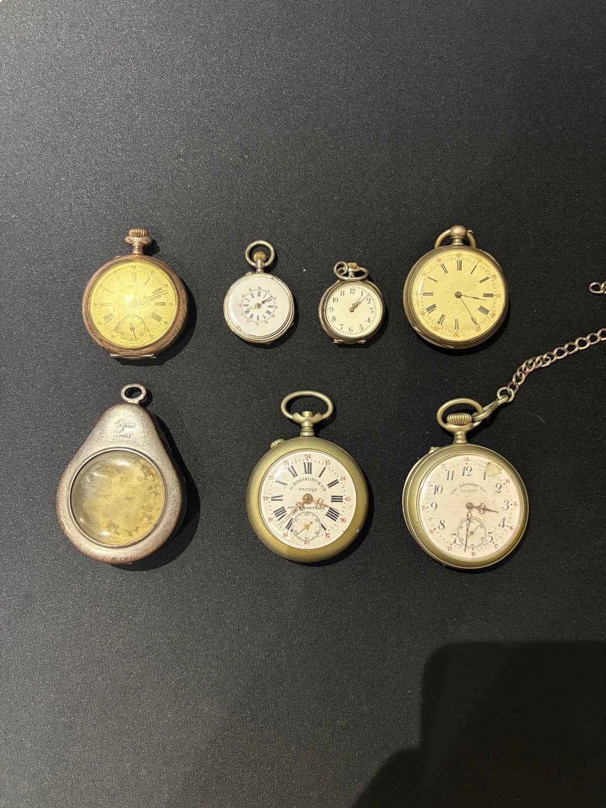 6 Oude (Zilveren) Zakhorloges - Niet werkend, Ophalen of Verzenden