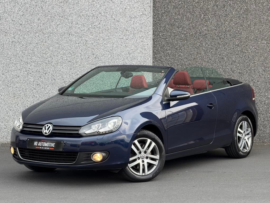 VW GOLF 6 CABRIO 1.4i *AUTOMATIC* 2011 EURO5 • LEDER • AIRCO, Stof, 4 cilinders, Cabriolet, Blauw