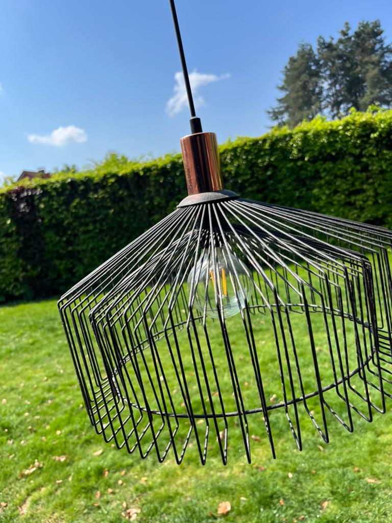 Stijlvolle hanglamp - zwart, Ophalen, Zo goed als nieuw, Kunststof, Modern zwart