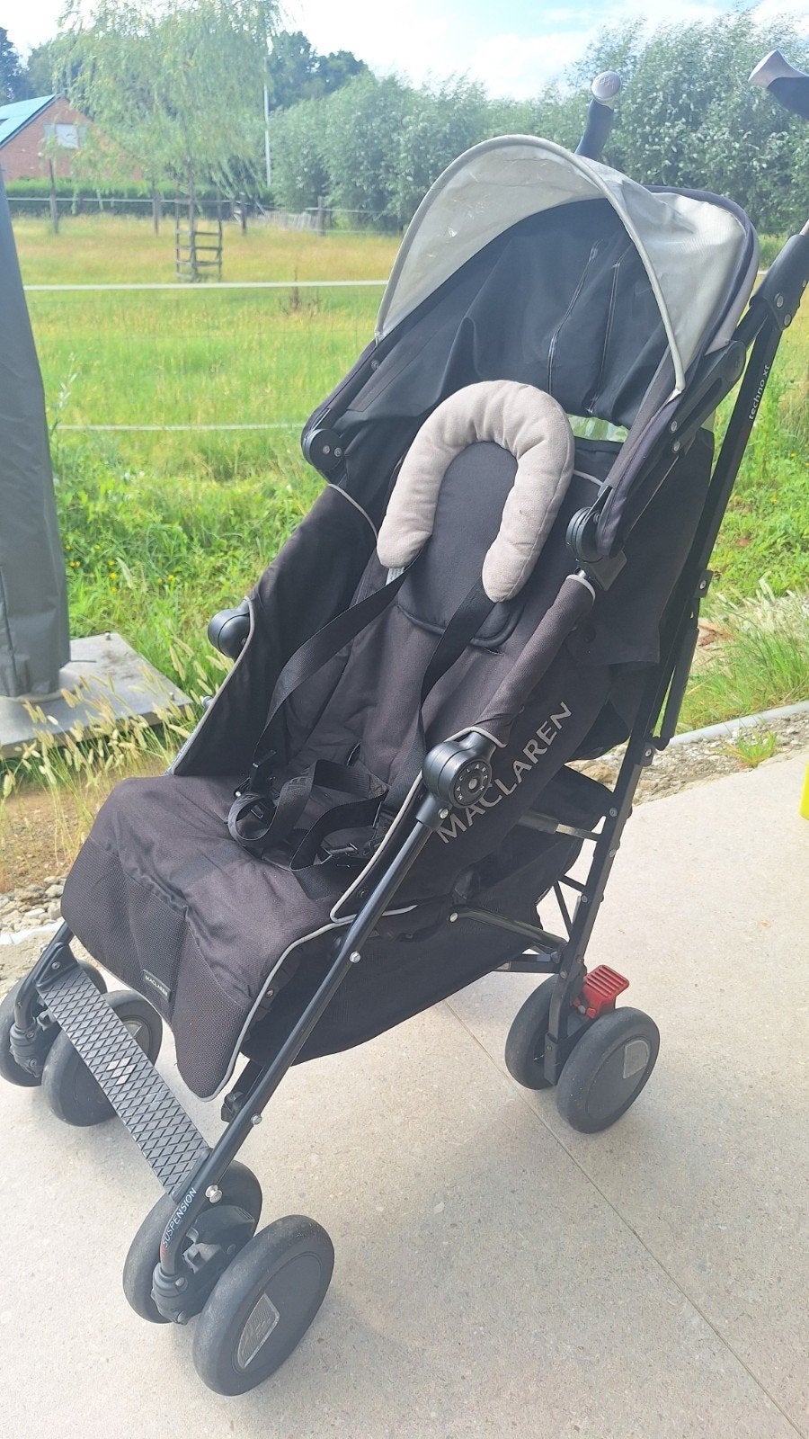 Maclaren Techno XT buggy + rode voetenzak + regenhoes, Kinderen en Baby's, Ophalen, Maclaren, Verstelbare rugleuning