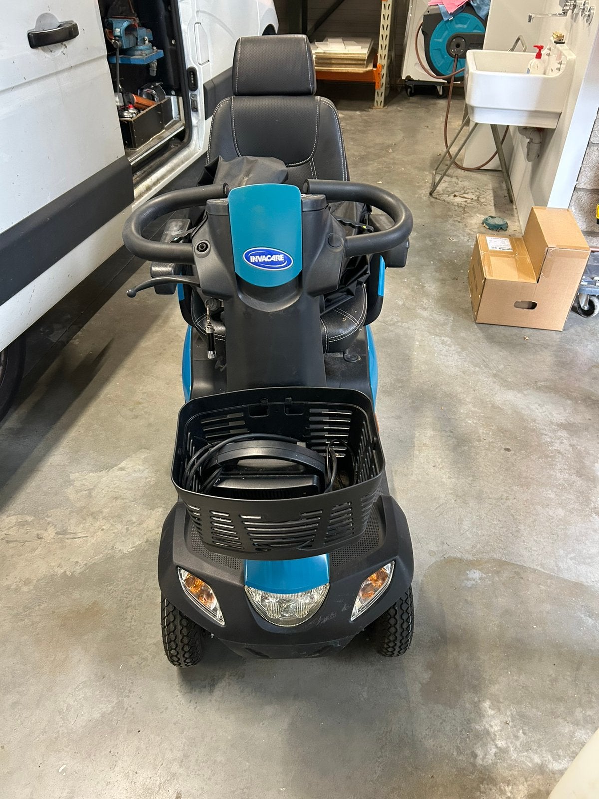 Scootmobiel invacare zwart blauw, Divers, Enlèvement, Comme neuf, Invacare