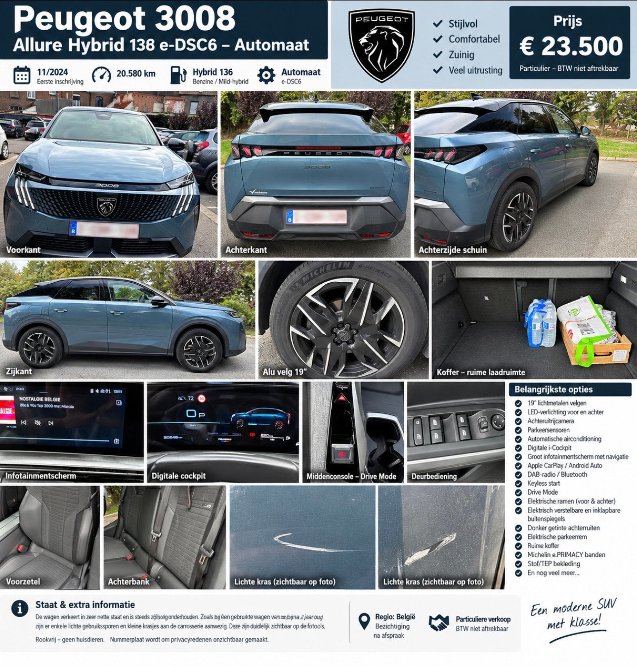 Peugeot 3008 Allure Hybrid, Autos, Achat, Euro 6, Noir, Alarme