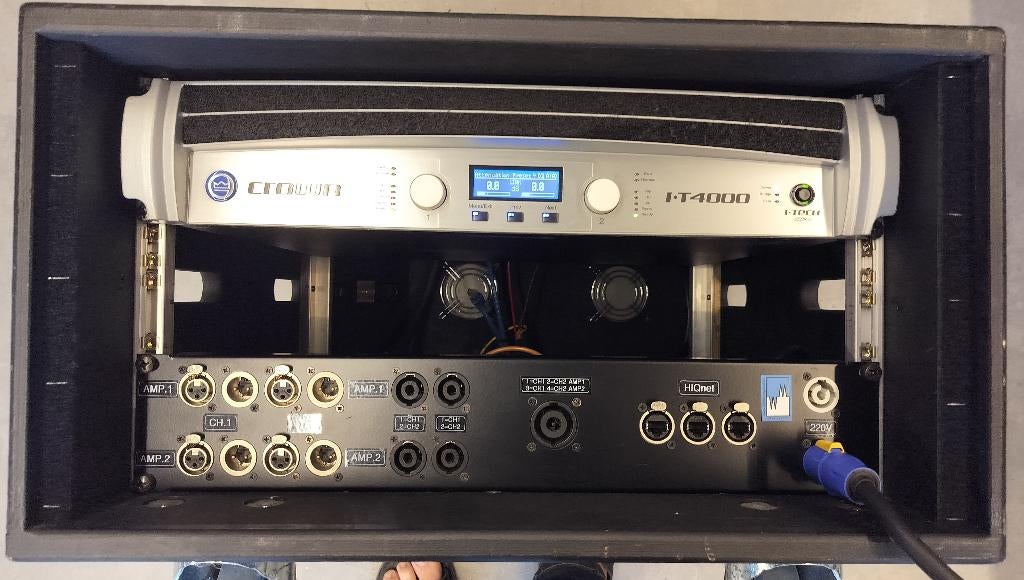 Rack amplificateur 1 x Crown I-Tech 4000 + panneau de conn., 1000 watts ou plus, Wim@wijmakengeluid.be, WMG, Enlèvement