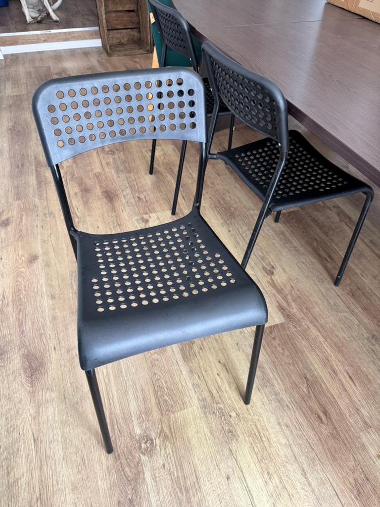 Lot 6 chaises noir, Tuin en Terras, Tuinstoelen, Ophalen, Zo goed als nieuw