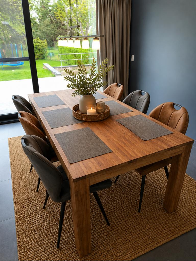 Eetkamertafel en stoel, Huis en Inrichting, Ophalen, Teakhout, Zo goed als nieuw, Vijf personen of meer