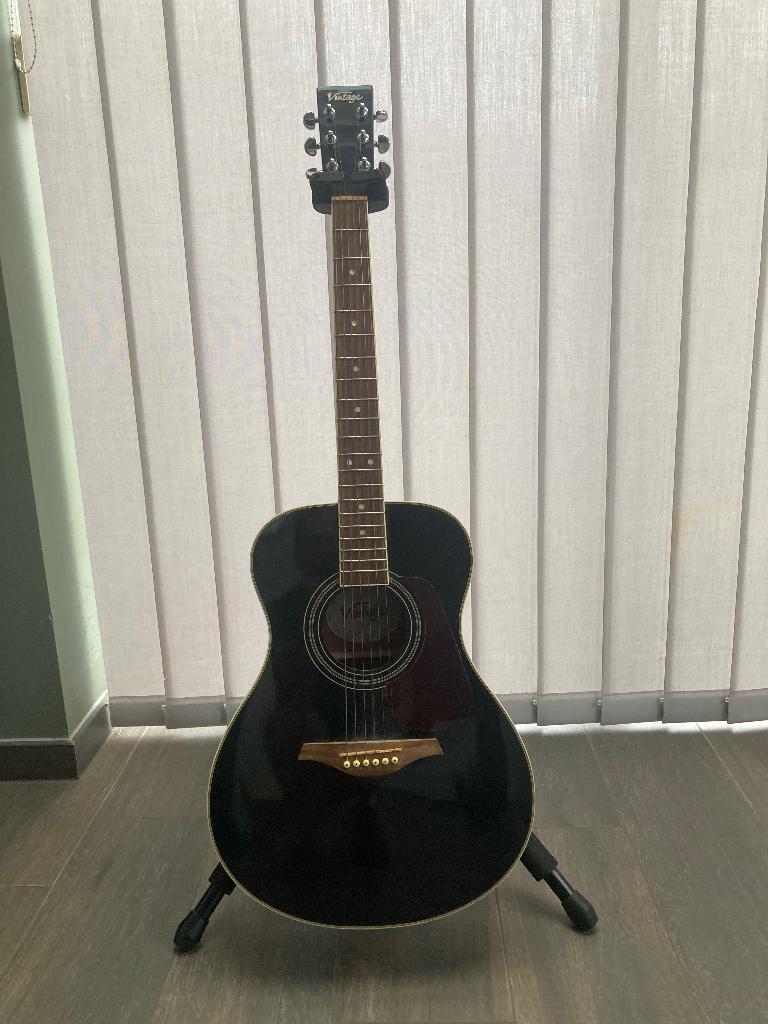 Akoestische gitaar Vintage met draagtas - verlaagde prijs, Enlèvement, Utilisé, Guitare Western ou Guitare Folk