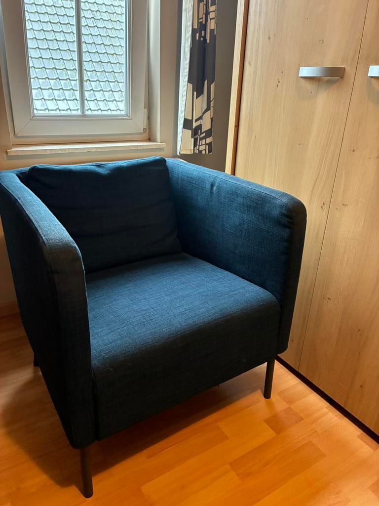 Blauwe eenzit - Ikea Ekerö, Huis en Inrichting, Fauteuils, Ophalen, Zo goed als nieuw