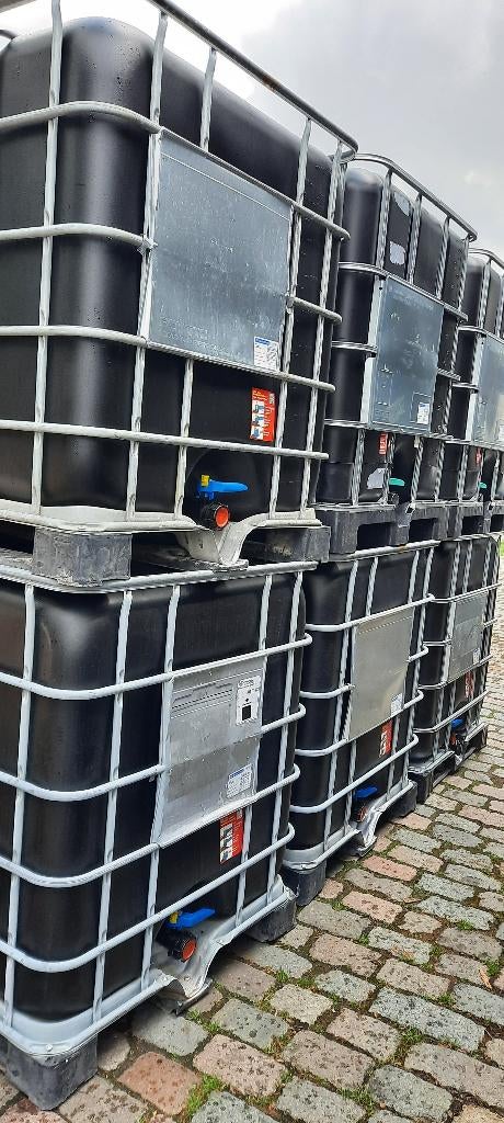 splinternieuwe zwarte 1050l IBC, Ophalen, Kunststof, Met kraantje, 150 liter of meer