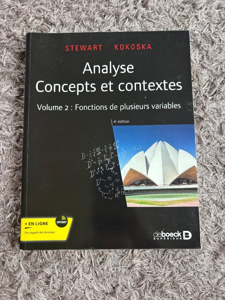 Analyse concept et contextes volume 2, Livres, Enlèvement ou Envoi, Autres niveaux, Comme neuf, Mathématiques B