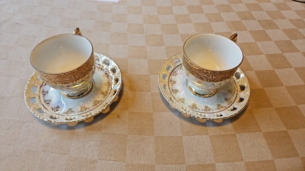 kopjes en schotels antiek porselein Versailles, Antiek en Kunst, Ophalen of Verzenden