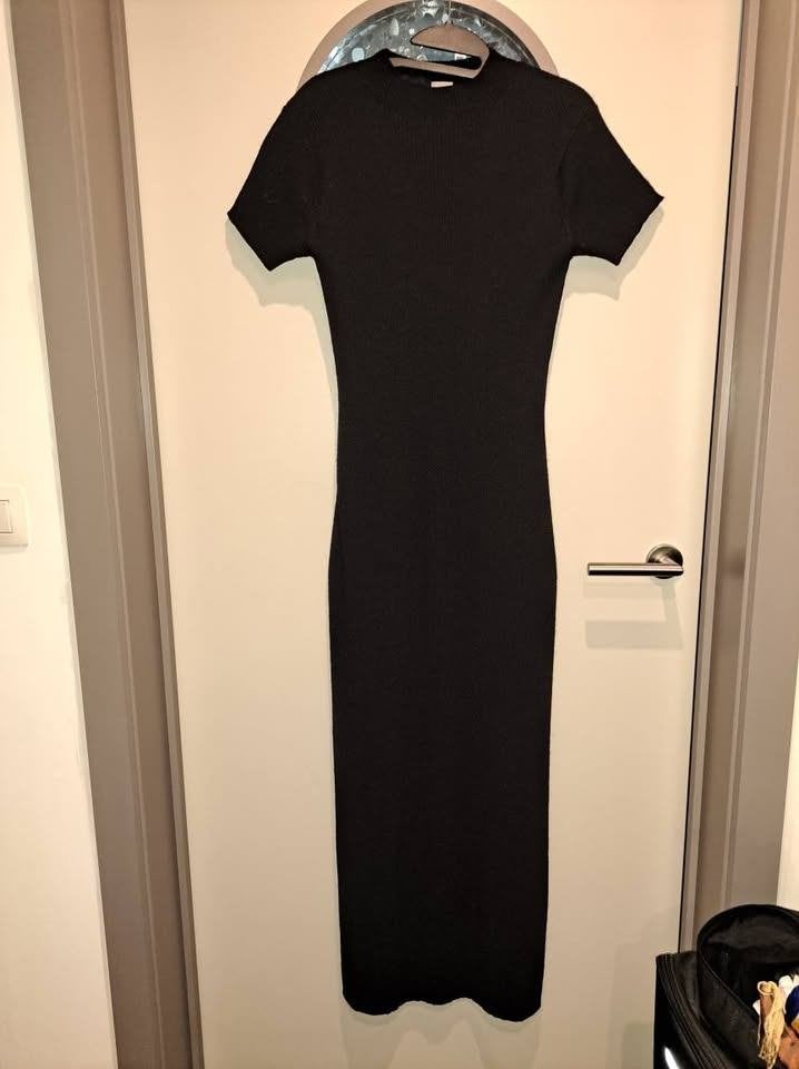 Gebreide jurk, WE mt M/L, 145cm lang, aansluitend, Kleding | Dames, Maat 38/40 (M), WE, Zwart, Ophalen of Verzenden