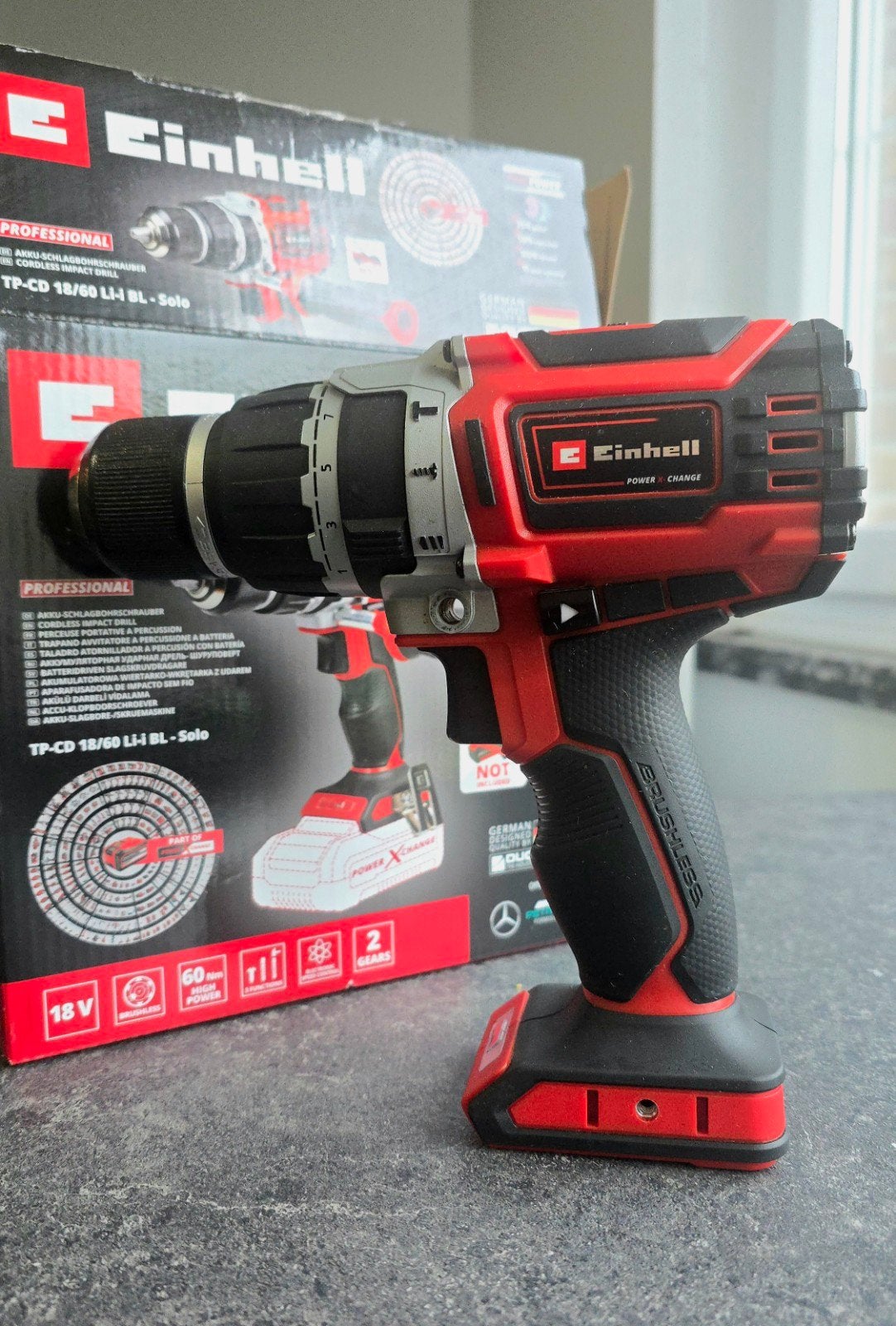 Einhell accu klopboor-/schroefmachine TP-CD 18/60 Li-i BL , Ophalen of Verzenden, Zo goed als nieuw, Boor- en Schroefmachine, Variabele snelheid