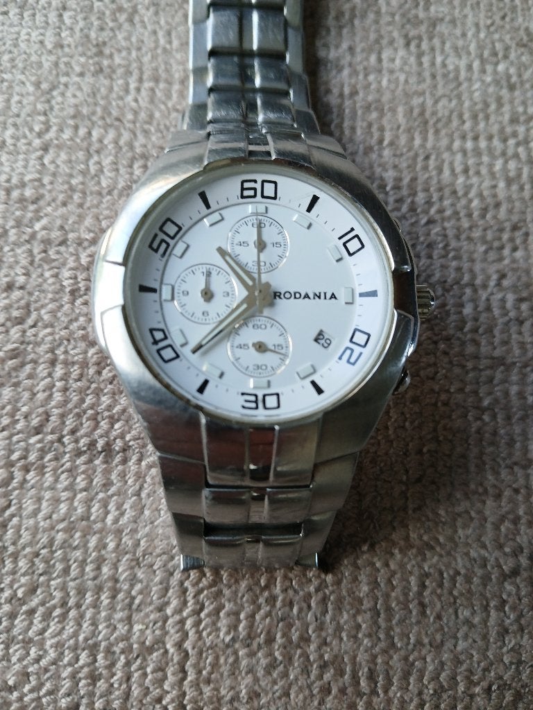 horloge heren Rodania, Bijoux, Sacs & Beauté, Montres | Hommes, Montre-bracelet, Autres marques, Enlèvement ou Envoi, Acier