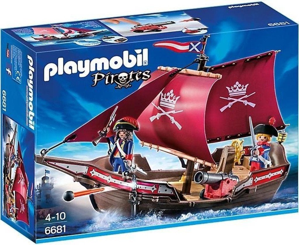 Playmobil soldatenzeilschip met kanonnen (6681), Kinderen en Baby's, Ophalen, Pirates, Complete set, Zo goed als nieuw