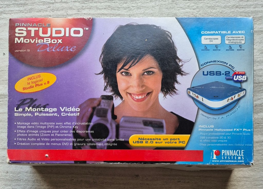 Pinnacle Studio MovieBox Deluxe V9 complète en boîte, Enlèvement ou Envoi, Utilisé, Autres marques, Autres types