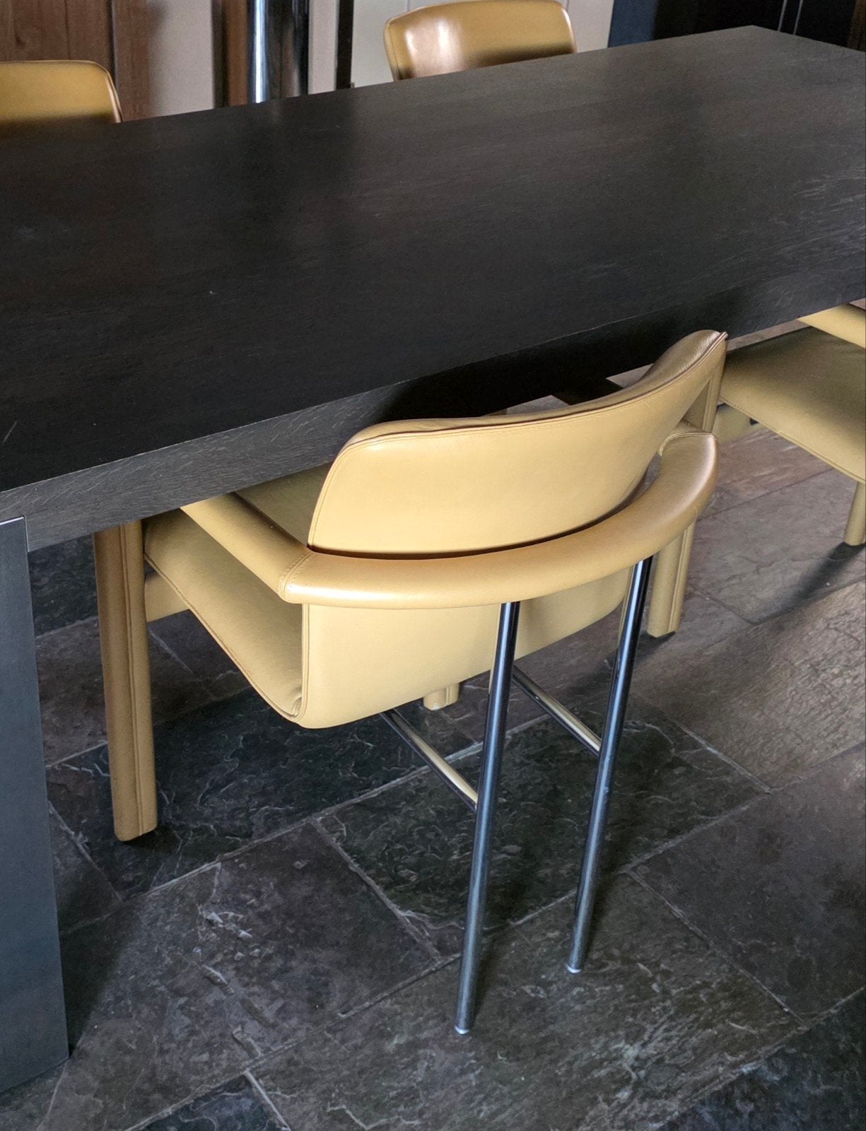Vintage armstoelen Leolux, Huis en Inrichting, Stoelen, Ophalen, Leer, Vier
