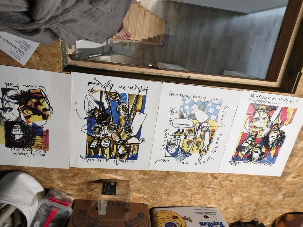 Offset -litho's Herman Brood popserie, Antiek en Kunst, Ophalen