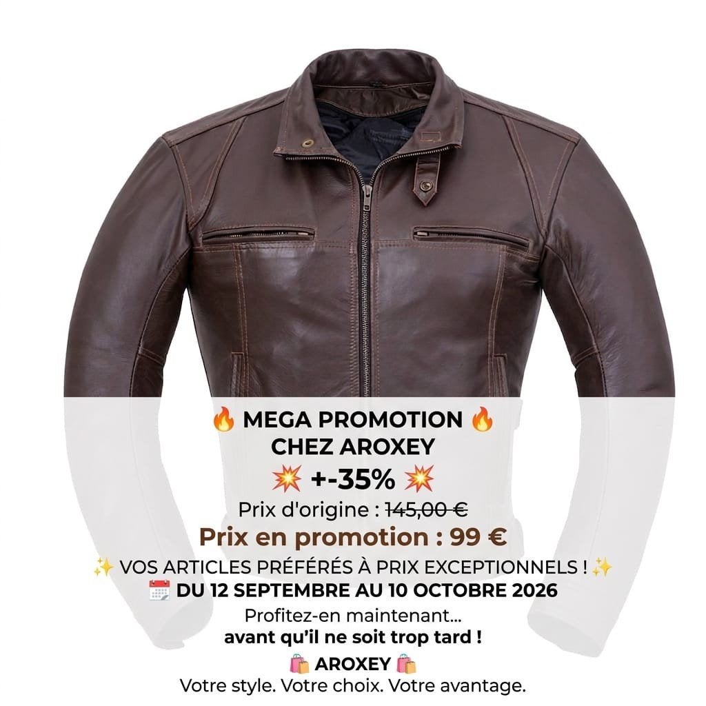 veste de Moto en cuir neuf CE protecteurs, Motos, Envoi, Neuf, avec ticket, Manteau | cuir