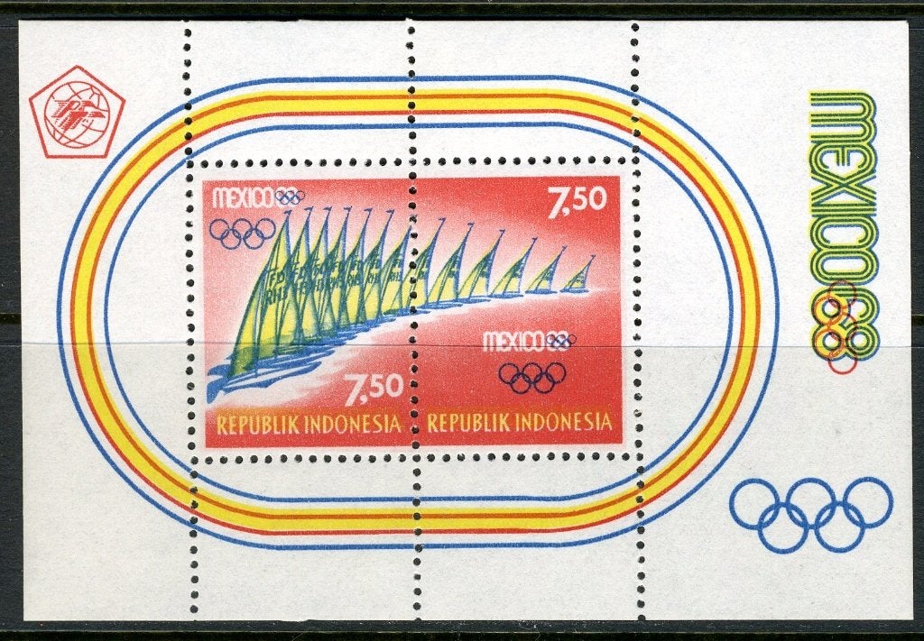 INDONESIE: ZB 626 MH Blok 12 1968 Olympische spelen Mexico, Verzenden, Postfris, Zuid-Azië