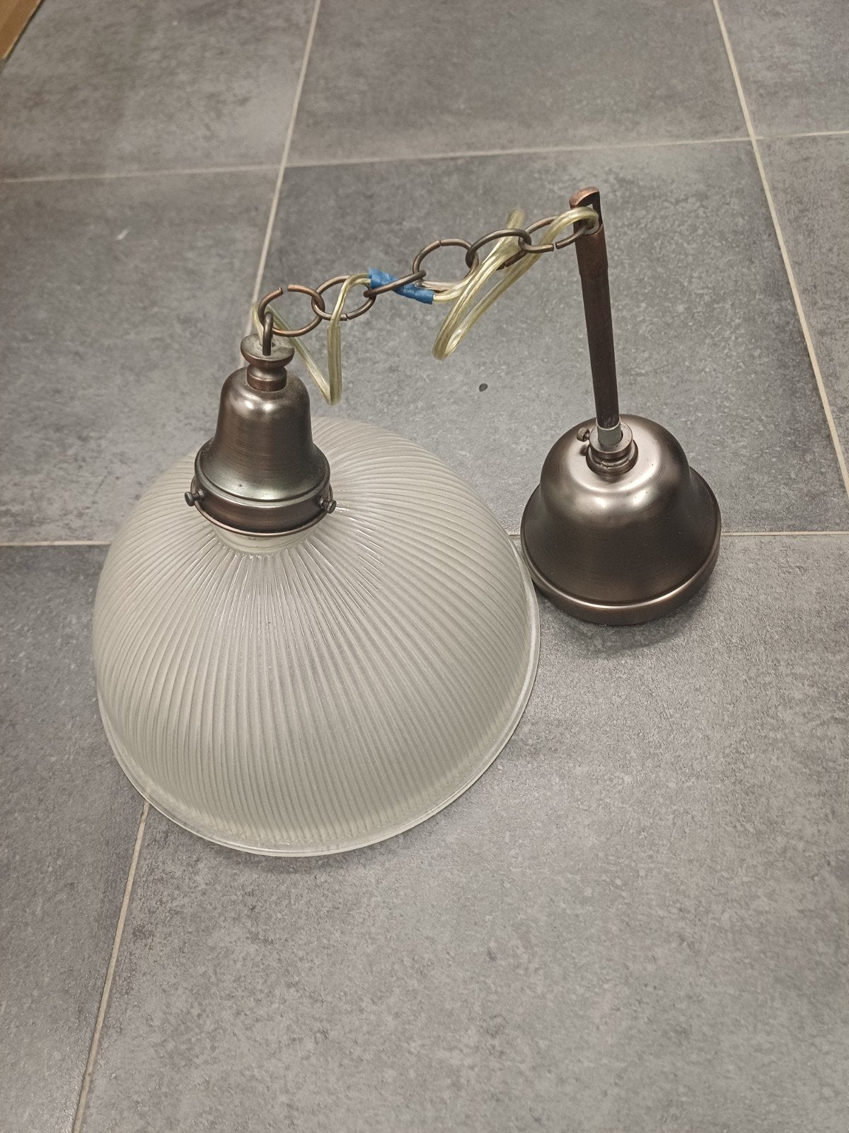 Lustre de plafond en verre nervuré, Maison & Meubles, Lampes | Appliques, Enlèvement, Utilisé, Verre, IKEA