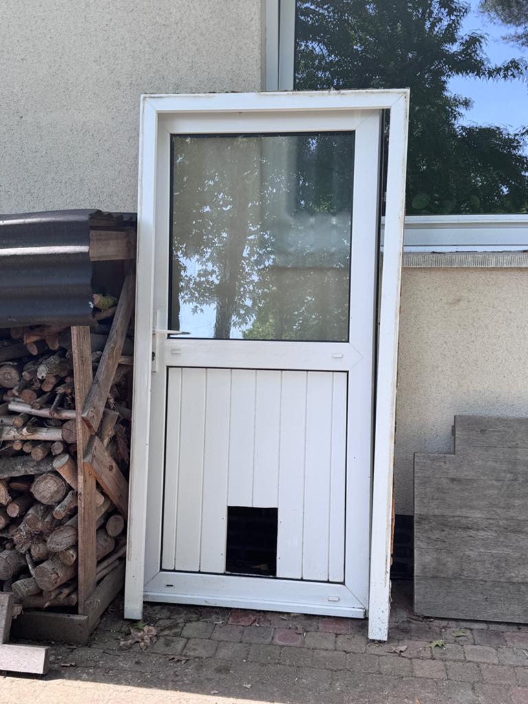 Pvc buitendeur wit, Ophalen, Gebruikt, Kunststof, Buitendeur