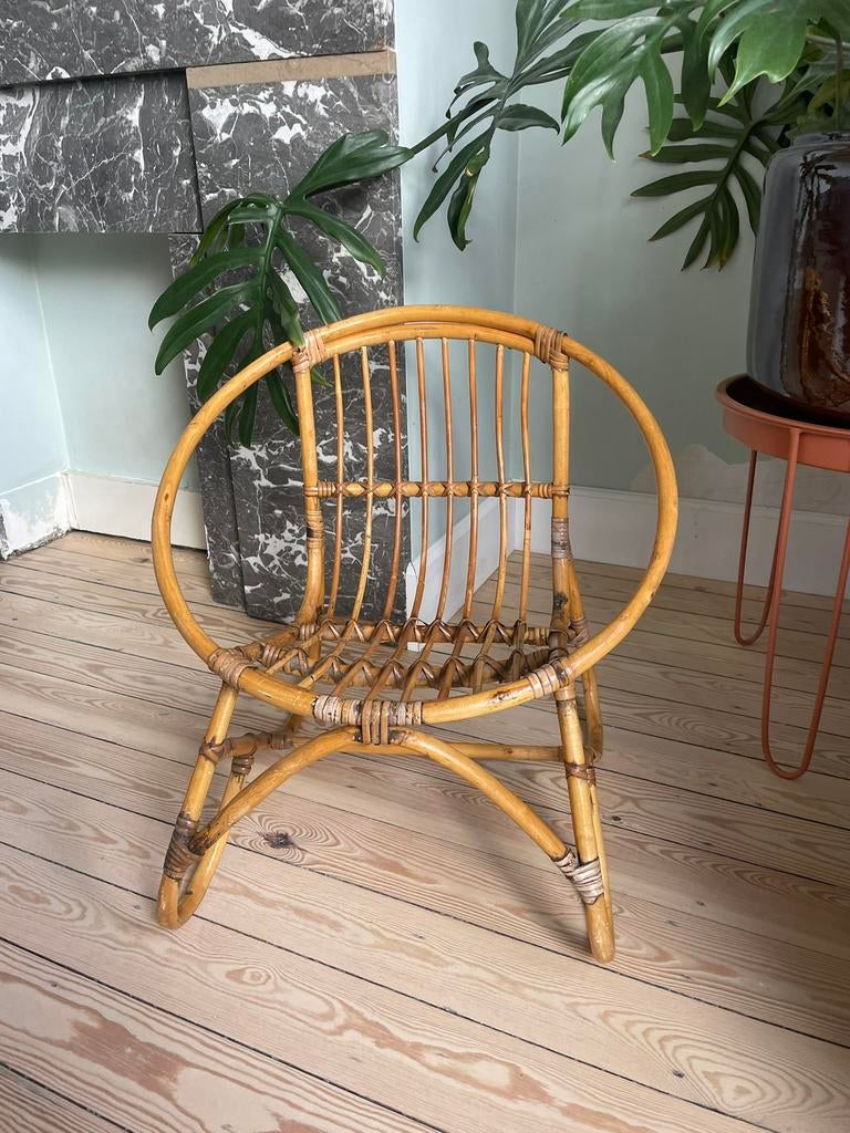 Rotan vintage kinder stoel, Kinderen en Baby's, Ophalen, Zo goed als nieuw