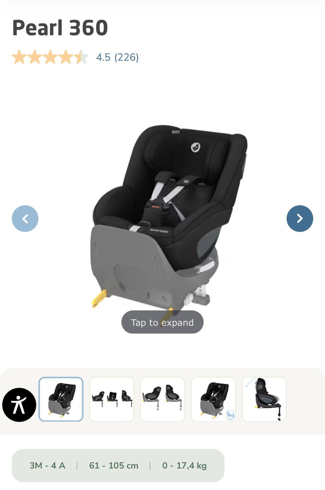 Maxi-Cosi Pearl 360 pro, Enlèvement, Comme neuf, Maxi-Cosi