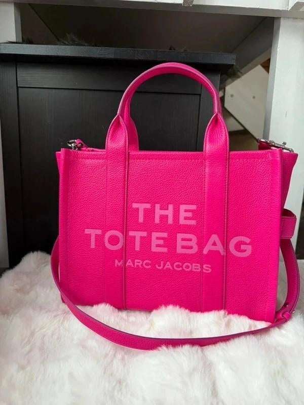 Marc Jacobs Middelgrote leren tas - Kleur: Felroze, Ophalen of Verzenden, Nieuw