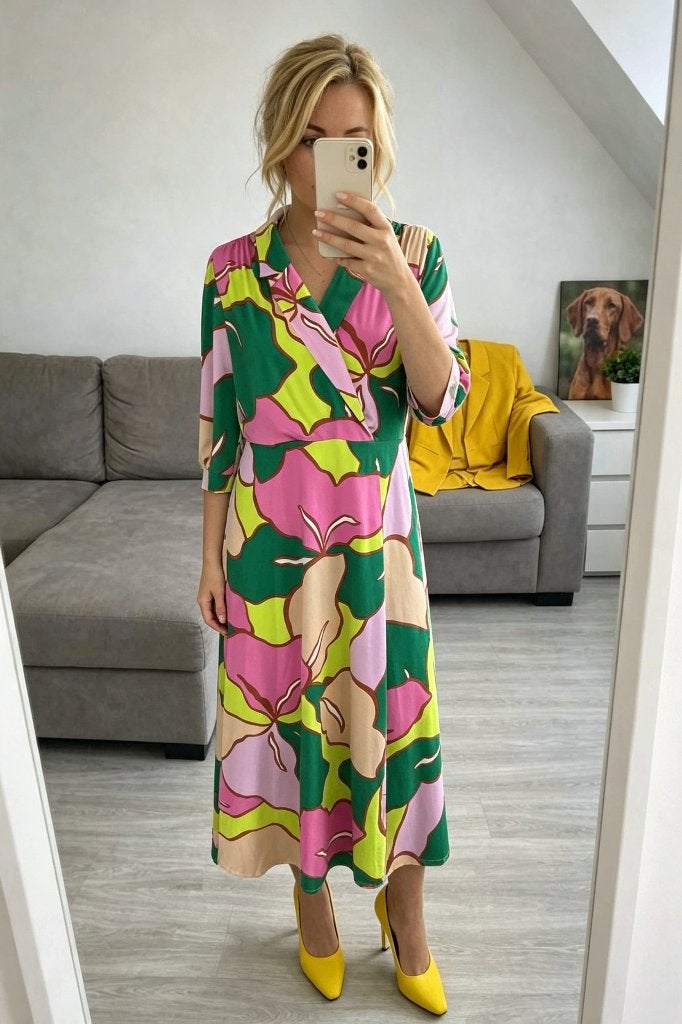 Jurk K-Design xl, Kleding | Dames, Jurken, K-design, Maat 46/48 (XL) of groter, Zo goed als nieuw, Onder de knie