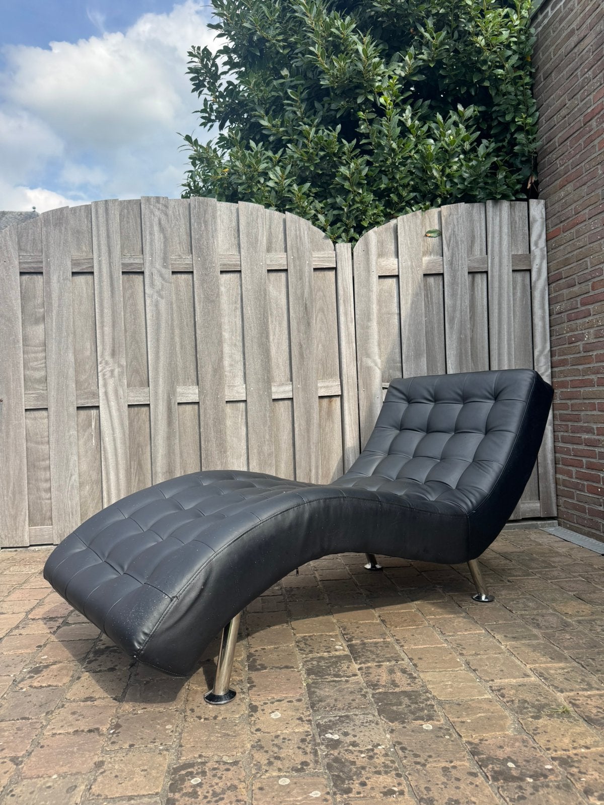 Zwarte ligzetel - leesstoel - leeszetel, Enlèvement, Utilisé