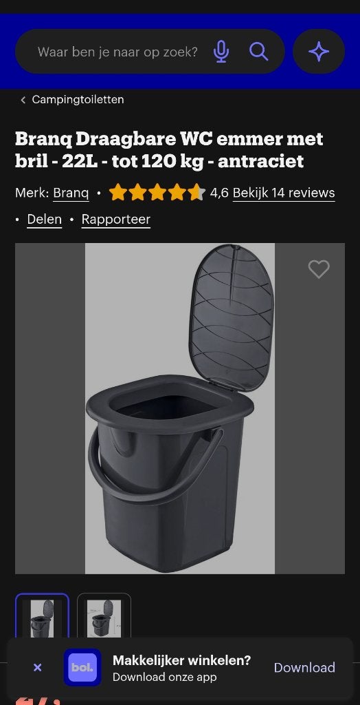 Nieuwe toiletemmer, Maison & Meubles, Enlèvement, Neuf