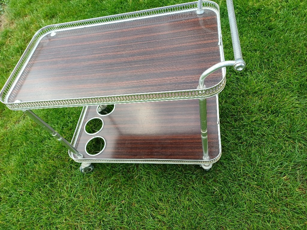 vintage serveerwagen van de jaren 70, Huis en Inrichting, Ophalen, Zo goed als nieuw