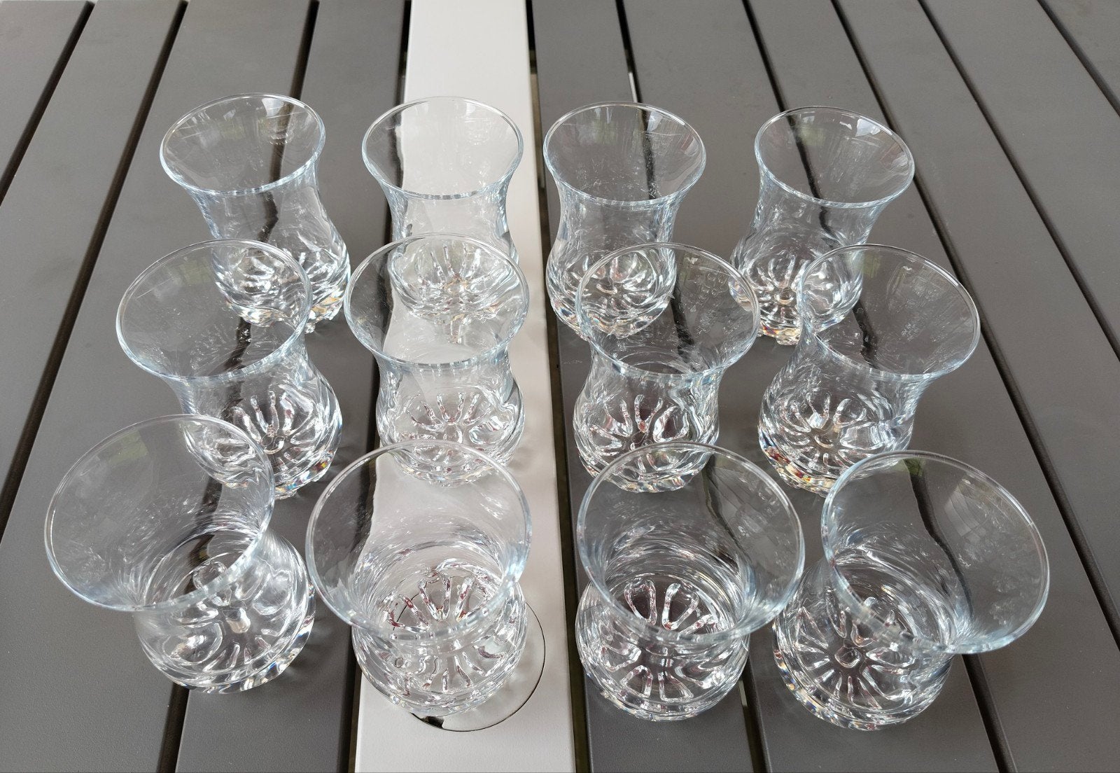 Lot de 12 verrines transparentes, état neuf, Collections, Comme neuf, Autres types
